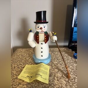 Old World Christmas Collectors Club EM Merck Signed 7295 Snowman 11”